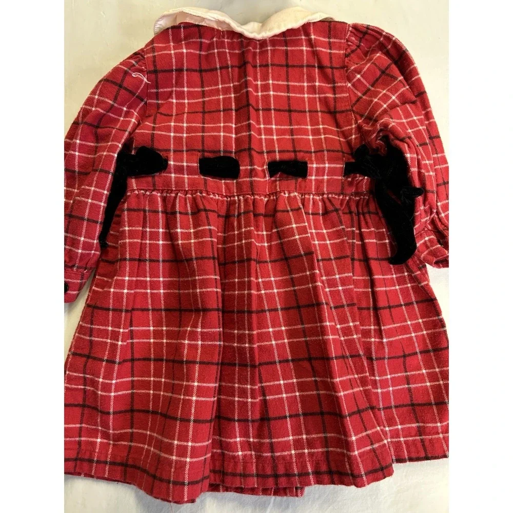 Vintage Gymboree Rainbow Tag Red Plaid Dress size Small